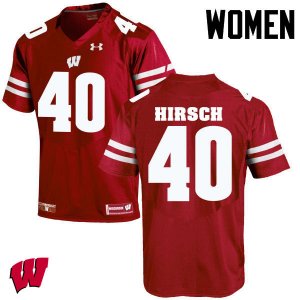 Women's Wisconsin Badgers NCAA #40 Elroy Hirsch Red Authentic Under Armour Stitched College Football Jersey GW31V26BC
